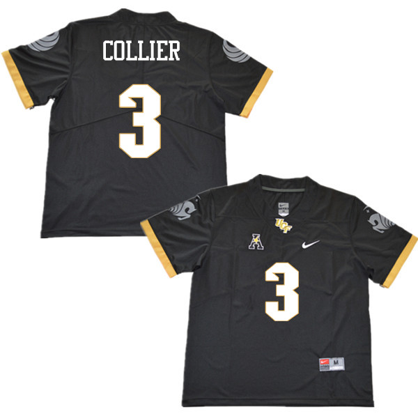 Men #3 Antwan Collier UCF Knights College Football Jerseys Sale-Black - Click Image to Close